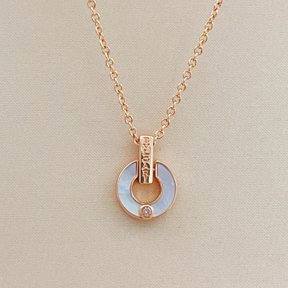Bulgari Gold Circle Pendant Necklace - Picture 2 of 7